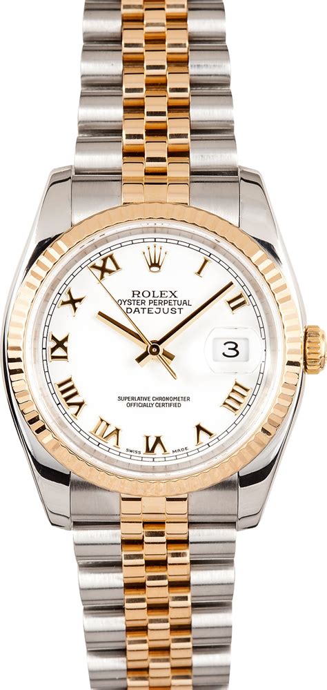 rolex datejust roman numerals two-tone|rolex white roman dial name.